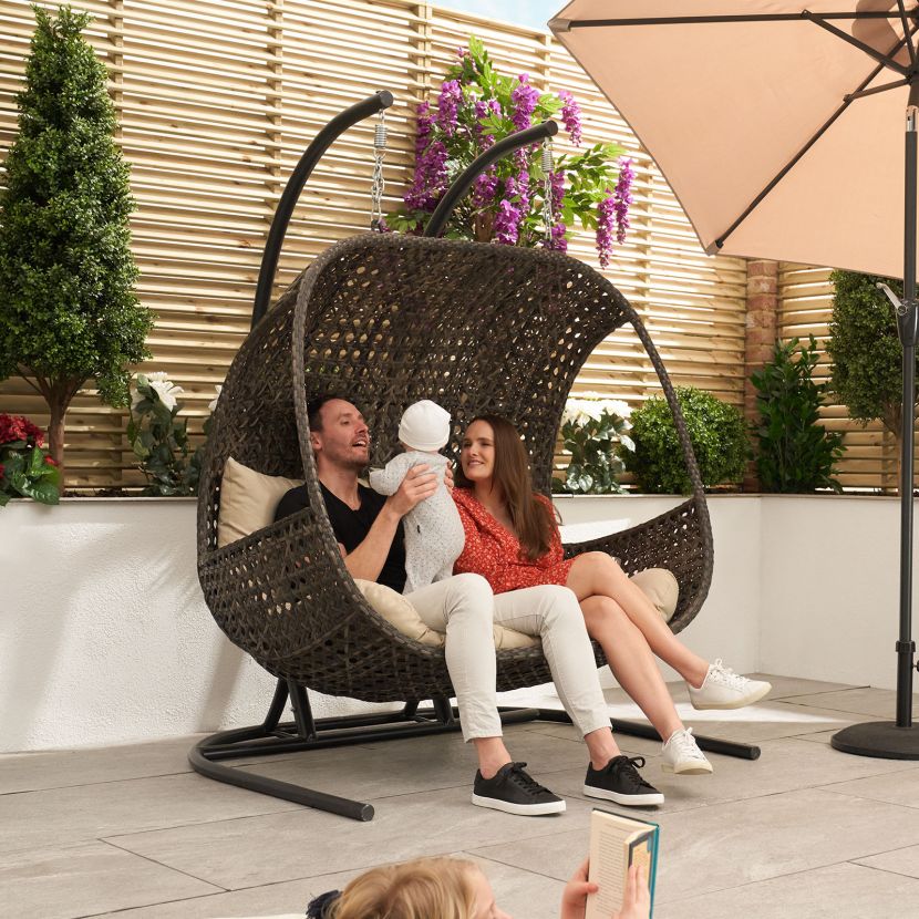 Rattan double 2025 egg chair